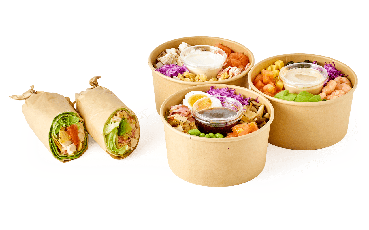 サラダボウルもサラダラップ選べる！